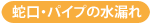 蛇口・パイプの水漏れ